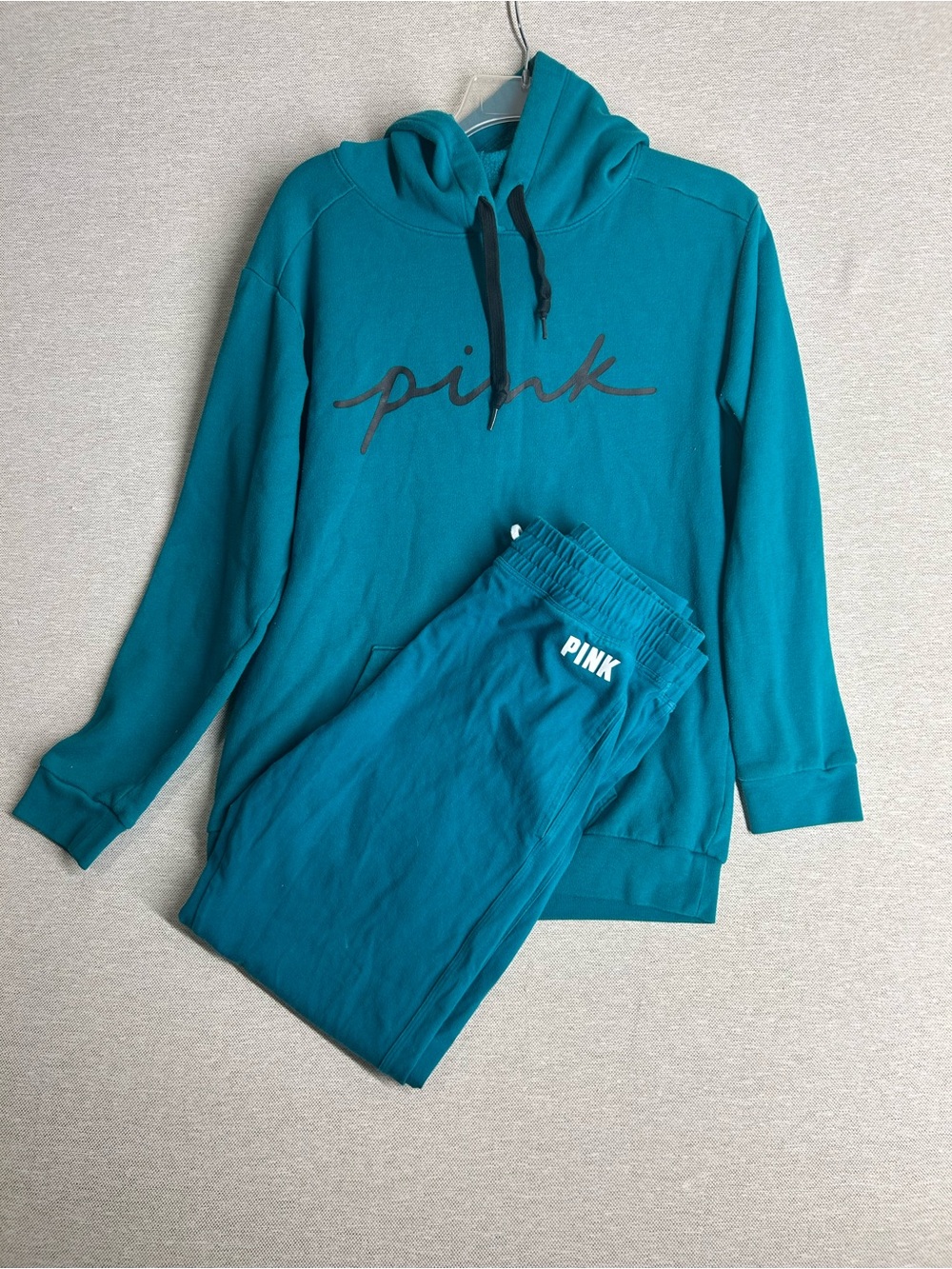 PINK Victoria's Secret Teal Hooded Sweatshirt & Jogger